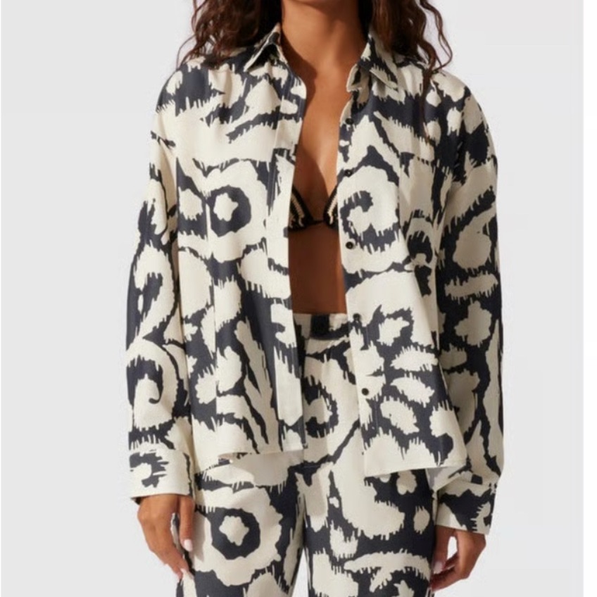 The Wolf Gang Black And White Women's Button Down Shirt